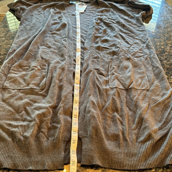 Ter a rose gray long knitted cardigan NWT M - Picture 8 of 12